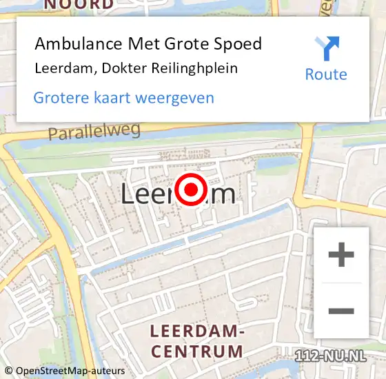 Locatie op kaart van de 112 melding: Ambulance Met Grote Spoed Naar Leerdam, Dokter Reilinghplein op 20 augustus 2022 10:34