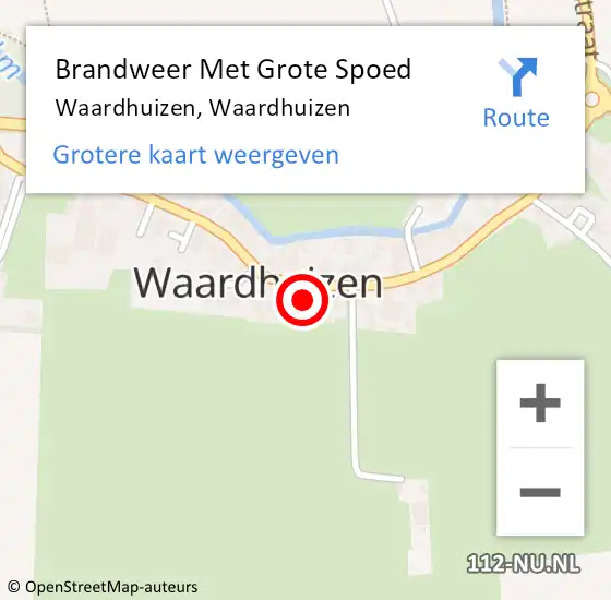 Locatie op kaart van de 112 melding: Brandweer Met Grote Spoed Naar Waardhuizen, Waardhuizen op 20 augustus 2022 12:57