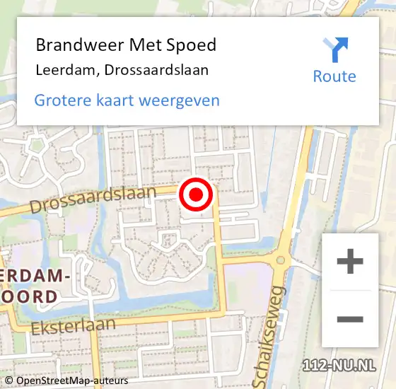 Locatie op kaart van de 112 melding: Brandweer Met Spoed Naar Leerdam, Drossaardslaan op 20 augustus 2022 13:44