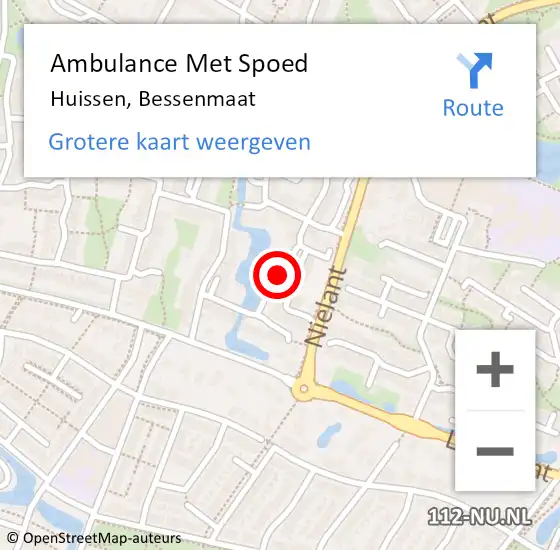 Locatie op kaart van de 112 melding: Ambulance Met Spoed Naar Huissen, Bessenmaat op 20 augustus 2022 14:15