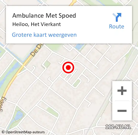 Locatie op kaart van de 112 melding: Ambulance Met Spoed Naar Heiloo, Het Vierkant op 20 augustus 2022 18:14