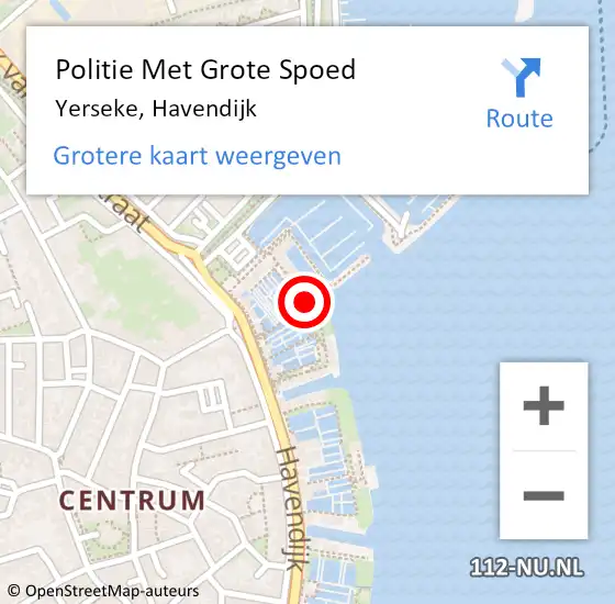 Locatie op kaart van de 112 melding: Politie Met Grote Spoed Naar Yerseke, Havendijk op 20 augustus 2022 19:24