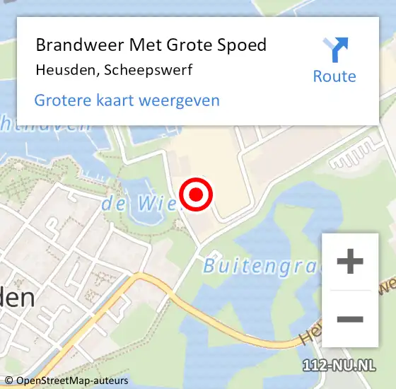 Locatie op kaart van de 112 melding: Brandweer Met Grote Spoed Naar Heusden, Scheepswerf op 20 augustus 2022 21:08