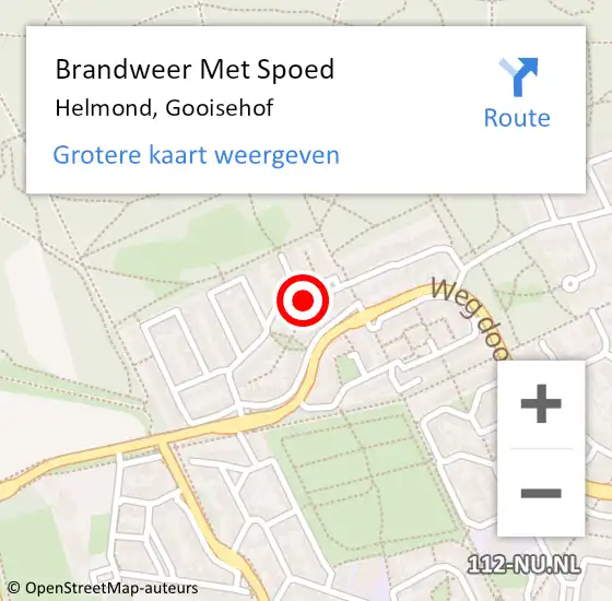 Locatie op kaart van de 112 melding: Brandweer Met Spoed Naar Helmond, Gooisehof op 20 augustus 2022 21:42