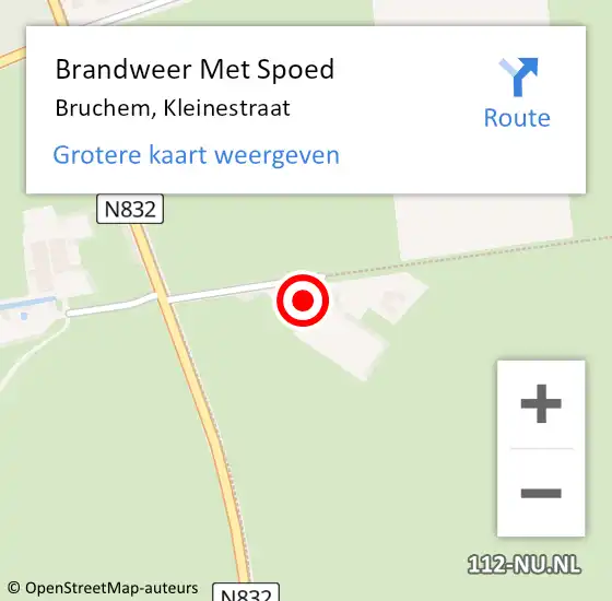 Locatie op kaart van de 112 melding: Brandweer Met Spoed Naar Bruchem, Kleinestraat op 20 augustus 2022 22:31