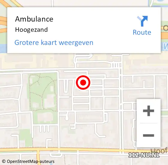 Locatie op kaart van de 112 melding: Ambulance Hoogezand op 21 augustus 2022 08:03