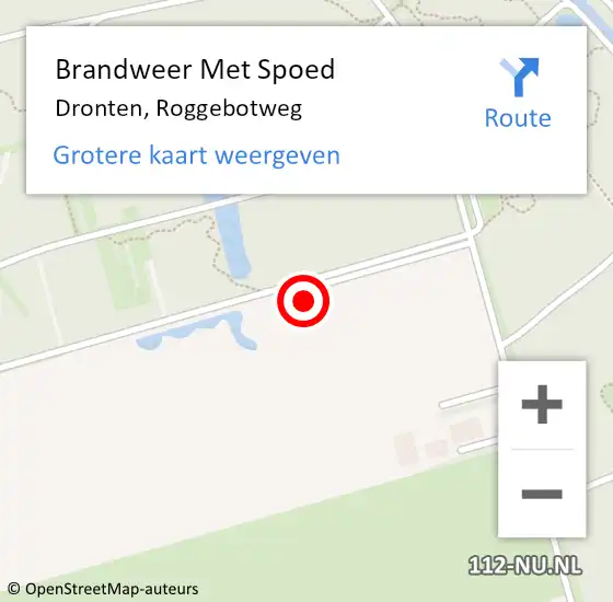 Locatie op kaart van de 112 melding: Brandweer Met Spoed Naar Dronten, Roggebotweg op 21 augustus 2022 08:46