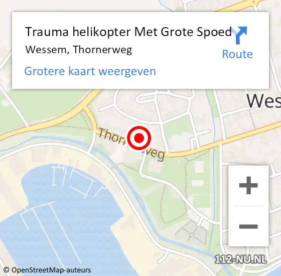 Locatie op kaart van de 112 melding: Trauma helikopter Met Grote Spoed Naar Wessem, Thornerweg op 21 augustus 2022 15:14