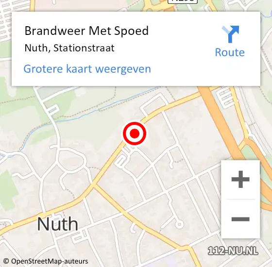 Locatie op kaart van de 112 melding: Brandweer Met Spoed Naar Nuth, Stationstraat op 21 augustus 2022 18:53