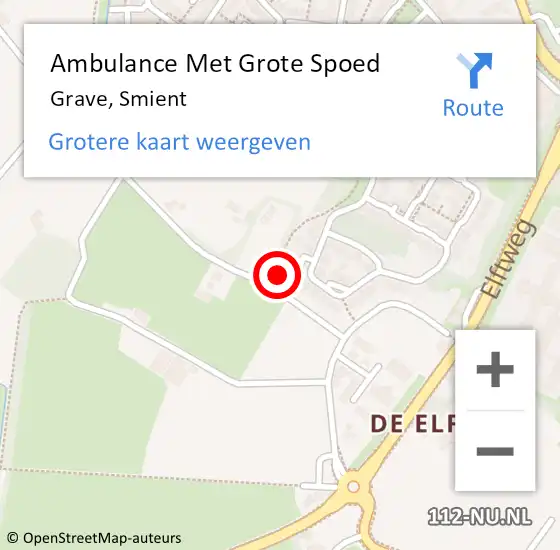 Locatie op kaart van de 112 melding: Ambulance Met Grote Spoed Naar Grave, Smient op 22 augustus 2022 01:46