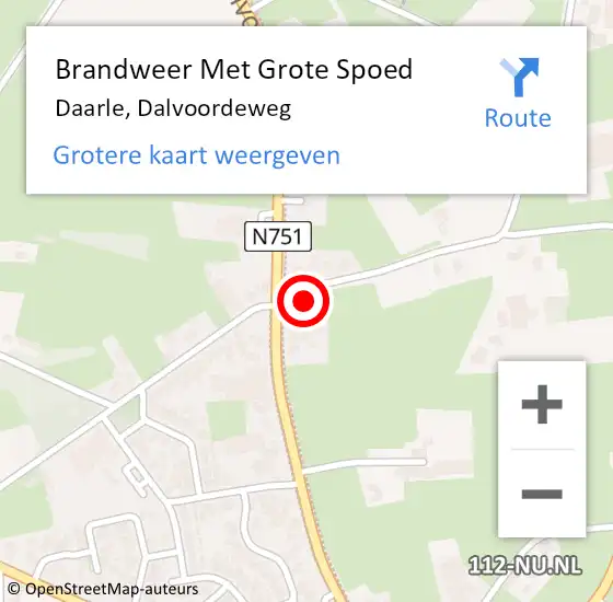 Locatie op kaart van de 112 melding: Brandweer Met Grote Spoed Naar Daarle, Dalvoordeweg op 22 augustus 2022 11:38