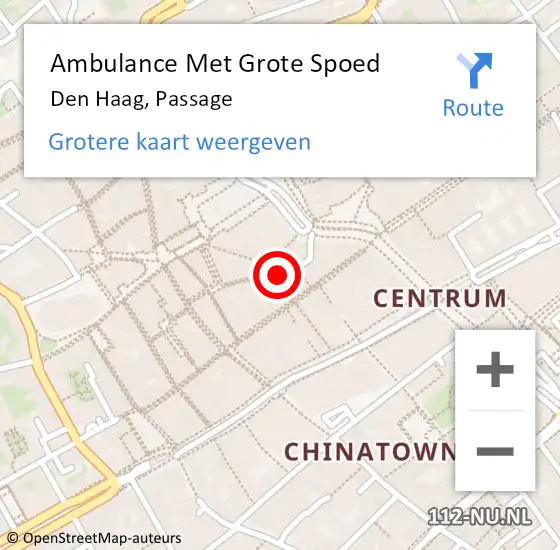 Locatie op kaart van de 112 melding: Ambulance Met Grote Spoed Naar Den Haag, Passage op 23 augustus 2022 08:06