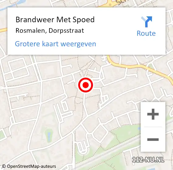 Locatie op kaart van de 112 melding: Brandweer Met Spoed Naar Rosmalen, Dorpsstraat op 23 augustus 2022 11:46