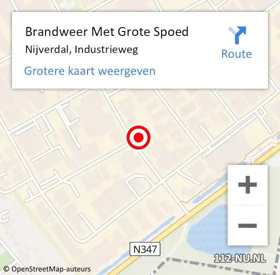 Locatie op kaart van de 112 melding: Brandweer Met Grote Spoed Naar Nijverdal, Industrieweg op 23 augustus 2022 12:44
