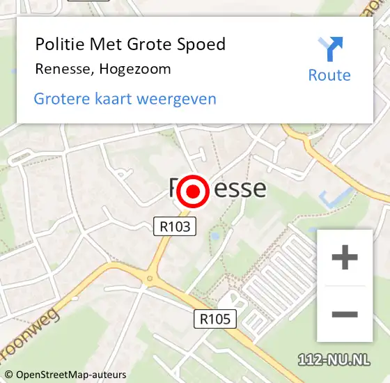 Locatie op kaart van de 112 melding: Politie Met Grote Spoed Naar Renesse, Hogezoom op 24 augustus 2022 01:00