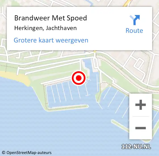 Locatie op kaart van de 112 melding: Brandweer Met Spoed Naar Herkingen, Jachthaven op 24 augustus 2022 05:34