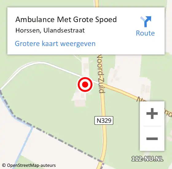 Locatie op kaart van de 112 melding: Ambulance Met Grote Spoed Naar Horssen, Ulandsestraat op 24 augustus 2022 11:19