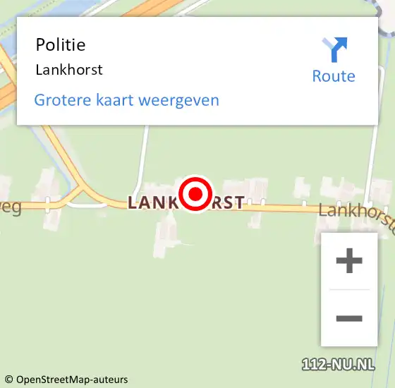 Locatie op kaart van de 112 melding: Politie Lankhorst op 24 augustus 2022 13:12