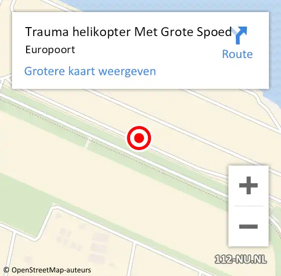 Locatie op kaart van de 112 melding: Trauma helikopter Met Grote Spoed Naar Europoort op 24 augustus 2022 14:17