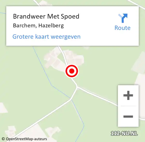 Locatie op kaart van de 112 melding: Brandweer Met Spoed Naar Barchem, Hazelberg op 24 augustus 2022 14:19