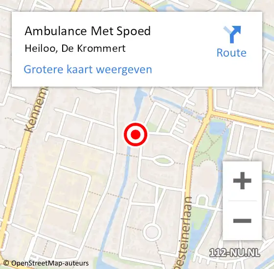 Locatie op kaart van de 112 melding: Ambulance Met Spoed Naar Heiloo, De Krommert op 24 augustus 2022 15:40