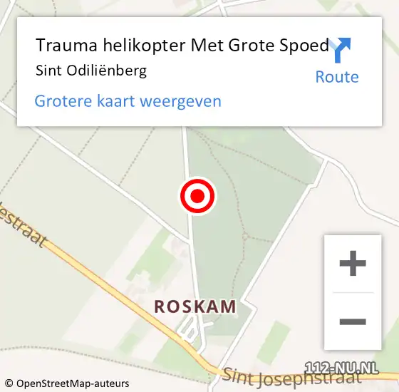 Locatie op kaart van de 112 melding: Trauma helikopter Met Grote Spoed Naar Sint Odiliënberg op 24 augustus 2022 16:24