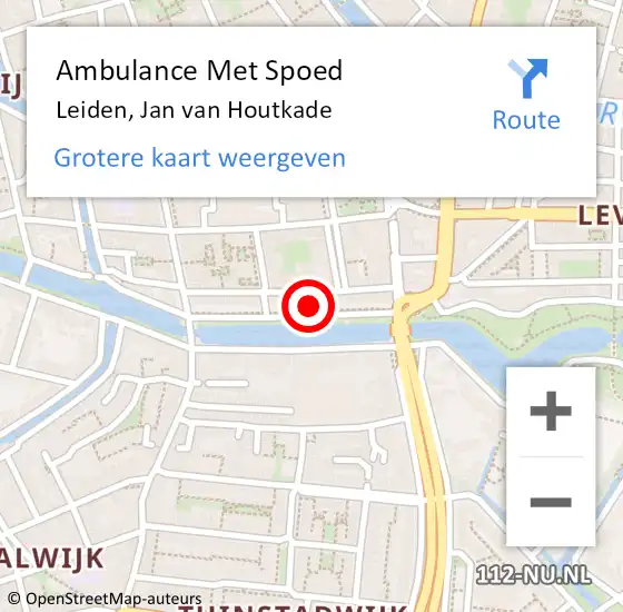 Locatie op kaart van de 112 melding: Ambulance Met Spoed Naar Leiden, Jan van Houtkade op 24 augustus 2022 19:01