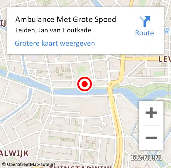 Locatie op kaart van de 112 melding: Ambulance Met Grote Spoed Naar Leiden, Jan van Houtkade op 24 augustus 2022 19:01