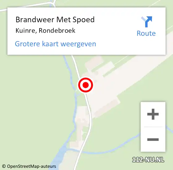 Locatie op kaart van de 112 melding: Brandweer Met Spoed Naar Kuinre, Rondebroek op 24 augustus 2022 19:29