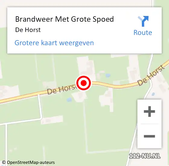 Locatie op kaart van de 112 melding: Brandweer Met Grote Spoed Naar De Horst op 25 augustus 2022 11:01