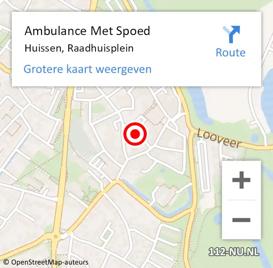 Locatie op kaart van de 112 melding: Ambulance Met Spoed Naar Huissen, Raadhuisplein op 25 augustus 2022 14:11