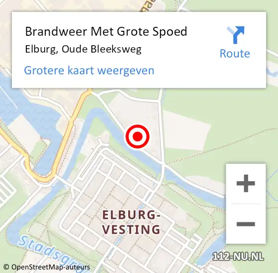 Locatie op kaart van de 112 melding: Brandweer Met Grote Spoed Naar Elburg, Oude Bleeksweg op 26 augustus 2022 09:00
