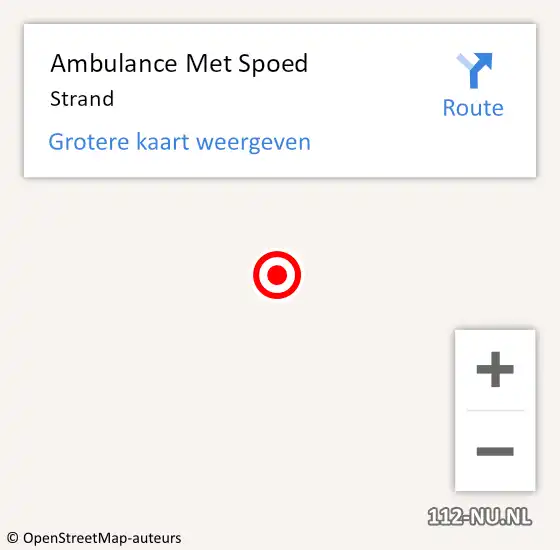 Locatie op kaart van de 112 melding: Ambulance Met Spoed Naar Strand op 26 augustus 2022 11:58