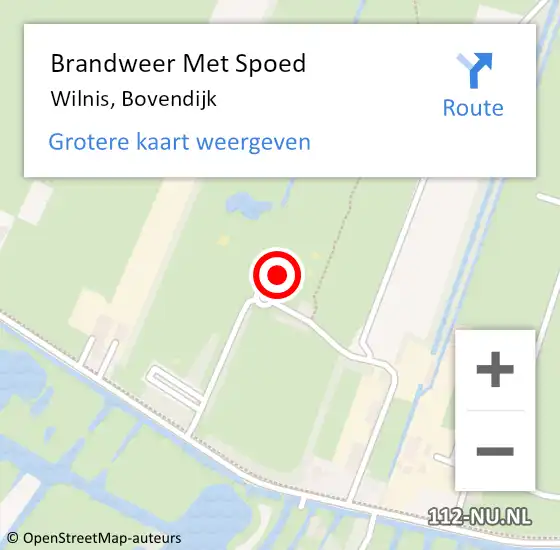Locatie op kaart van de 112 melding: Brandweer Met Spoed Naar Wilnis, Bovendijk op 26 augustus 2022 13:28