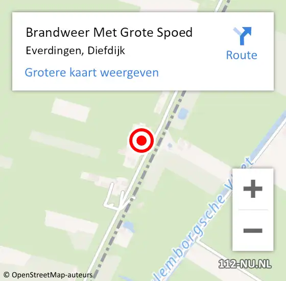 Locatie op kaart van de 112 melding: Brandweer Met Grote Spoed Naar Everdingen, Diefdijk op 27 augustus 2022 06:46