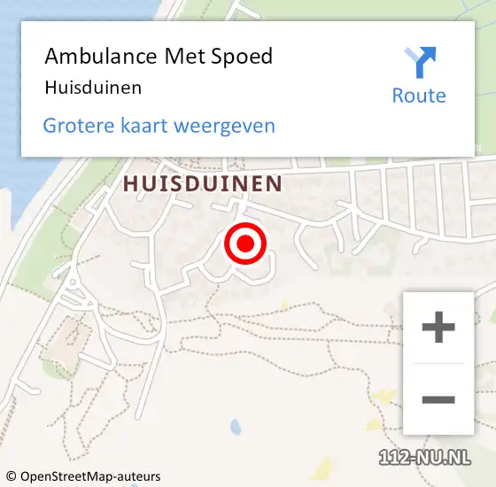 Locatie op kaart van de 112 melding: Ambulance Met Spoed Naar Huisduinen op 27 augustus 2022 07:29