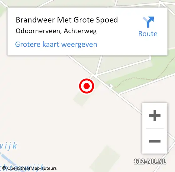 Locatie op kaart van de 112 melding: Brandweer Met Grote Spoed Naar Odoornerveen, Achterweg op 27 augustus 2022 11:56