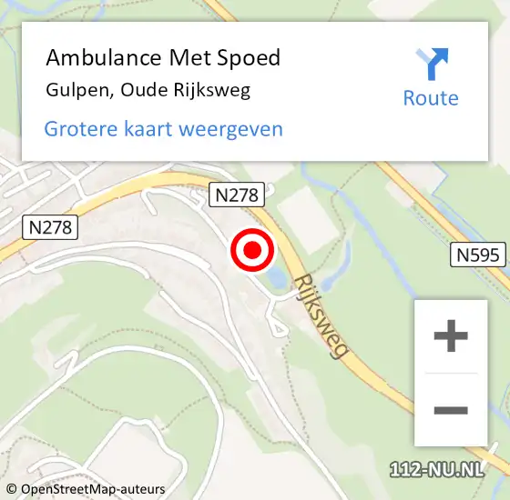 Locatie op kaart van de 112 melding: Ambulance Met Spoed Naar Gulpen, Oude Rijksweg op 27 augustus 2022 13:17