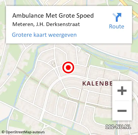 Locatie op kaart van de 112 melding: Ambulance Met Grote Spoed Naar Meteren, J.H. Derksenstraat op 27 augustus 2022 15:48