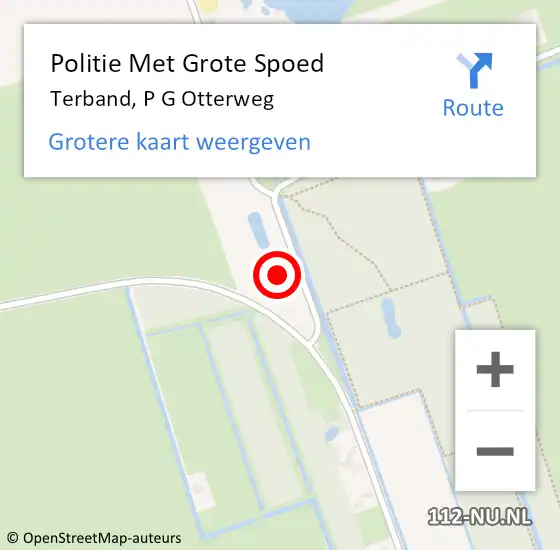 Locatie op kaart van de 112 melding: Politie Met Grote Spoed Naar Terband, P G Otterweg op 27 augustus 2022 16:58
