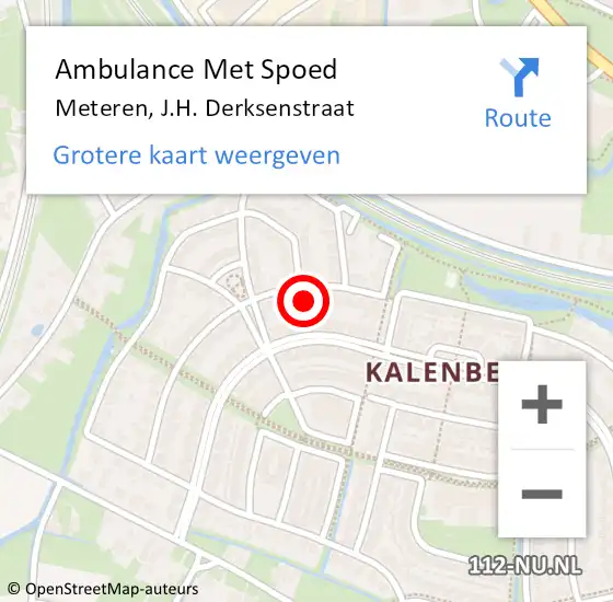 Locatie op kaart van de 112 melding: Ambulance Met Spoed Naar Meteren, J.H. Derksenstraat op 27 augustus 2022 17:31