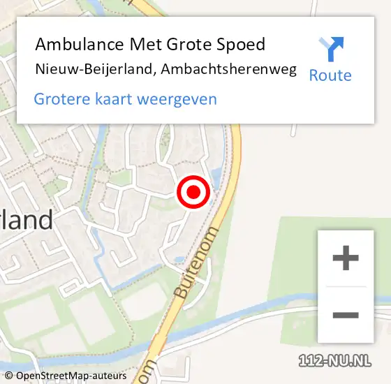 Locatie op kaart van de 112 melding: Ambulance Met Grote Spoed Naar Nieuw-Beijerland, Ambachtsherenweg op 27 augustus 2022 19:05