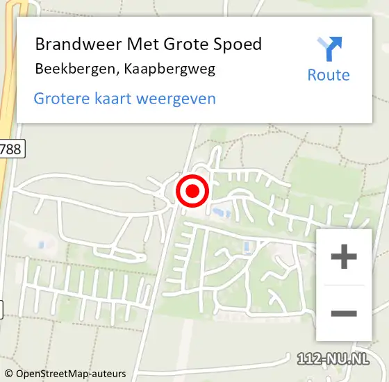 Locatie op kaart van de 112 melding: Brandweer Met Grote Spoed Naar Beekbergen, Kaapbergweg op 27 augustus 2022 19:11
