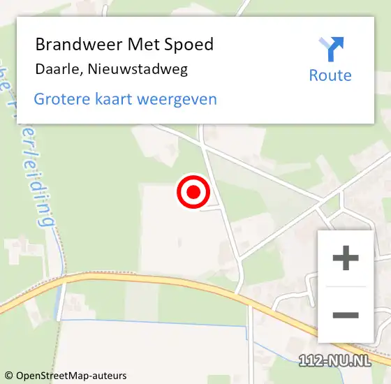 Locatie op kaart van de 112 melding: Brandweer Met Spoed Naar Daarle, Nieuwstadweg op 27 augustus 2022 19:30