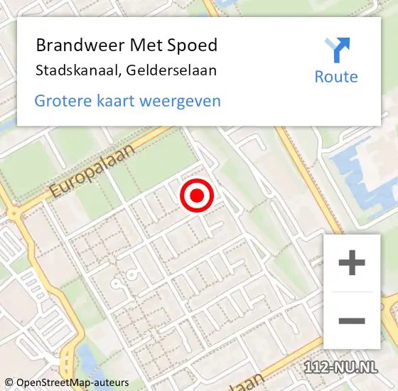 Locatie op kaart van de 112 melding: Brandweer Met Spoed Naar Stadskanaal, Gelderselaan op 27 augustus 2022 23:01