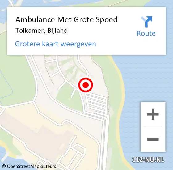 Locatie op kaart van de 112 melding: Ambulance Met Grote Spoed Naar Tolkamer, Bijland op 27 augustus 2022 23:36