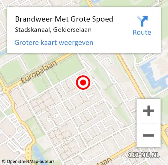 Locatie op kaart van de 112 melding: Brandweer Met Grote Spoed Naar Stadskanaal, Gelderselaan op 28 augustus 2022 00:53