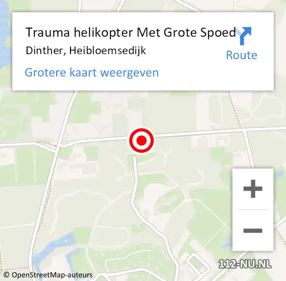 Locatie op kaart van de 112 melding: Trauma helikopter Met Grote Spoed Naar Dinther, Heibloemsedijk op 28 augustus 2022 01:49