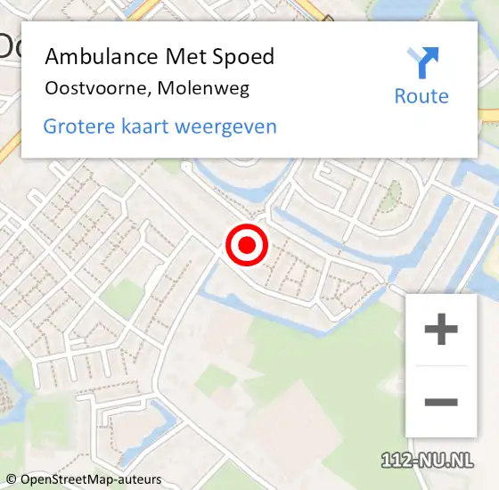 Locatie op kaart van de 112 melding: Ambulance Met Spoed Naar Oostvoorne, Molenweg op 28 augustus 2022 05:40