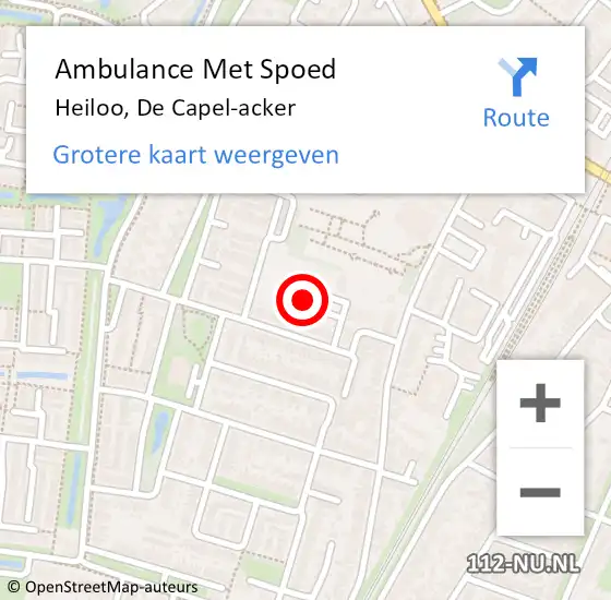 Locatie op kaart van de 112 melding: Ambulance Met Spoed Naar Heiloo, De Capel-acker op 28 augustus 2022 13:10